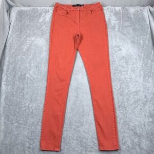 Long Tall Sally Denim High Rise Skinny Jeans 31x36 Womens 12 Stretch Orange LTS